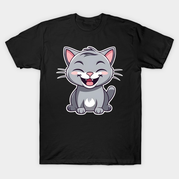 cute cat laughing T-Shirt by Majkel&Majkel